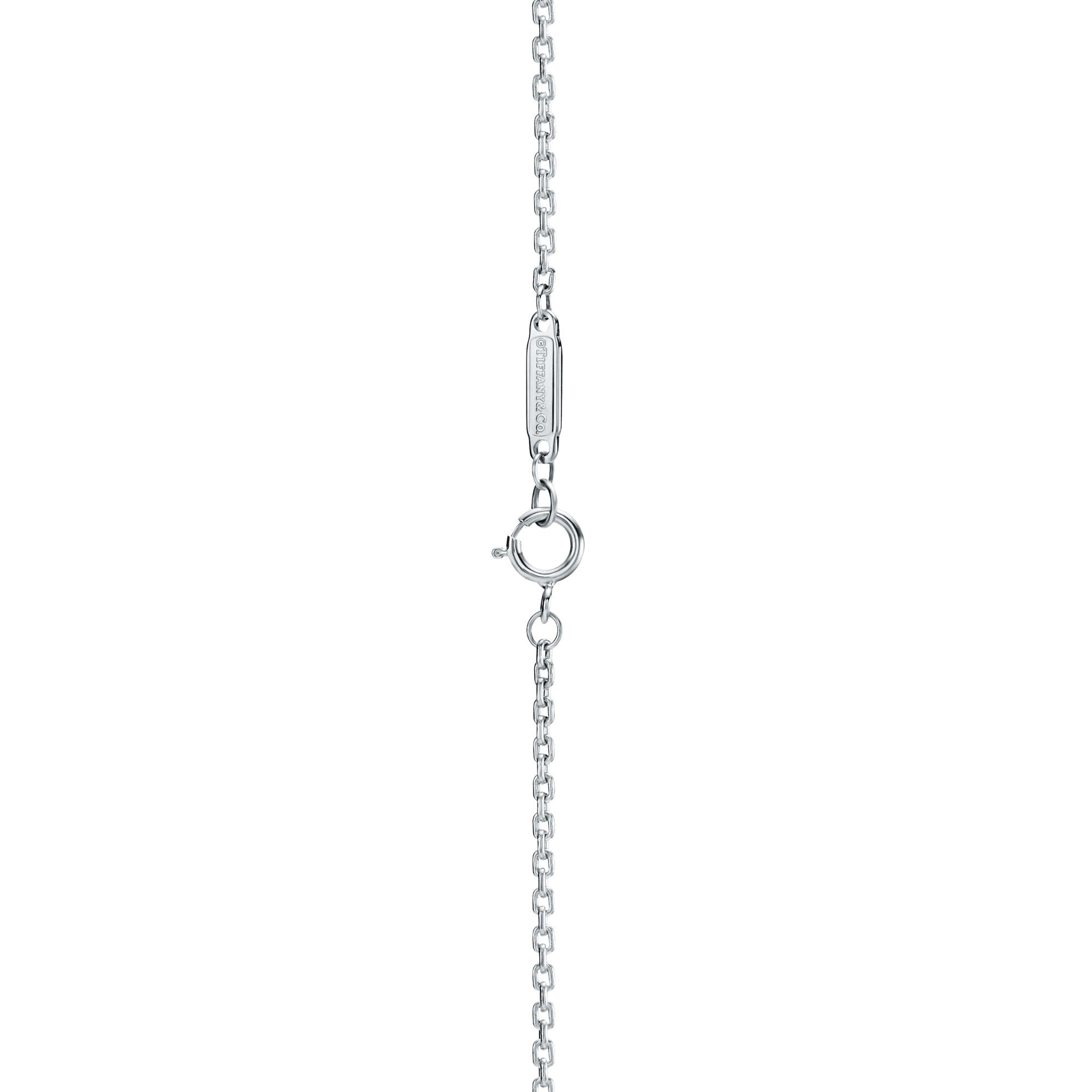 COLLIER TIFFANY & CO HARDWEAR PENDETIF A MAILLONS ALLONGES WHITE-GOLD