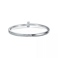 BRACELET TIFFANY & CO T JONC À CHARNIÈRE ÉTROITE WHITE GOLD