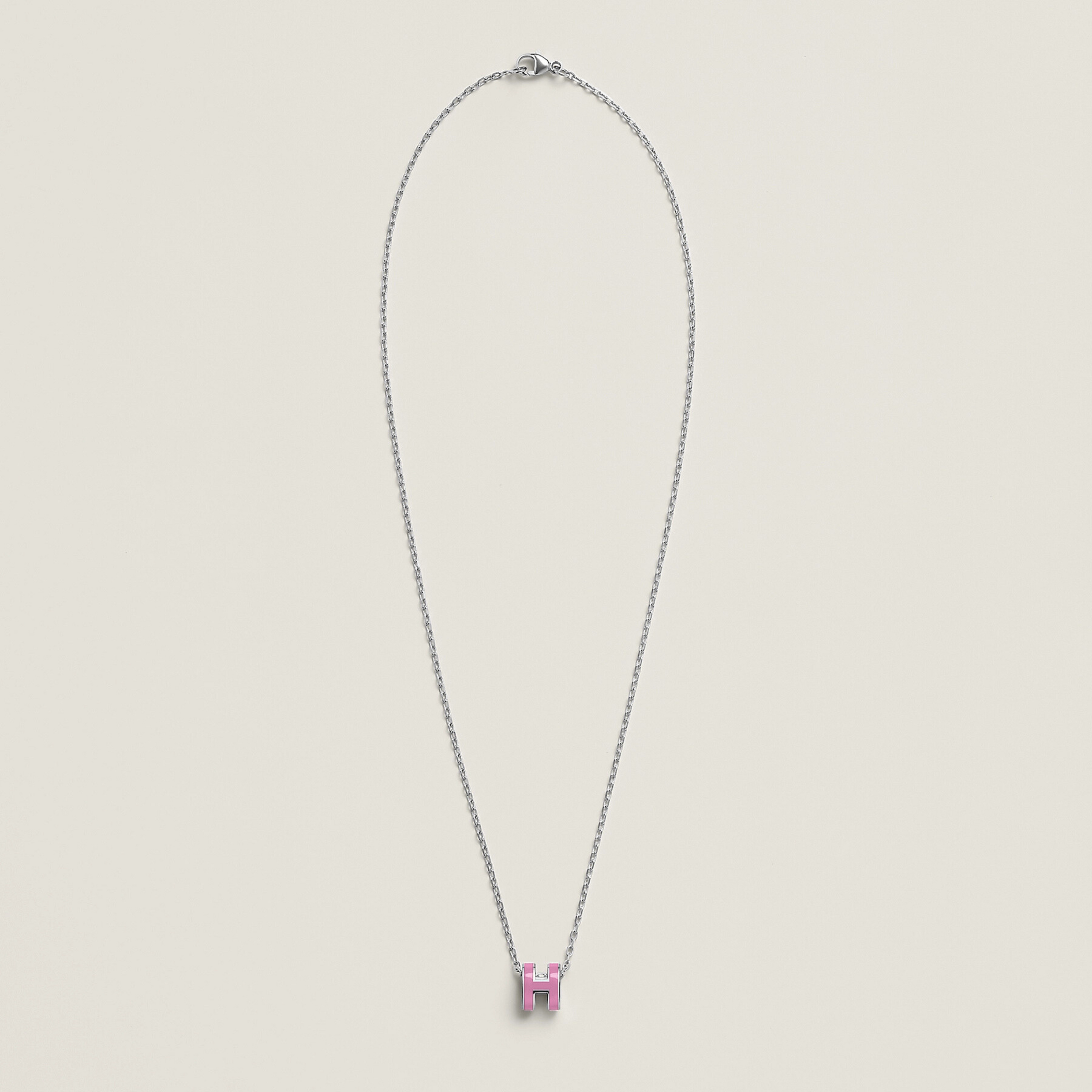COLLIER PENDENTIF HERMES ROSE BEBE WHITE GOLD