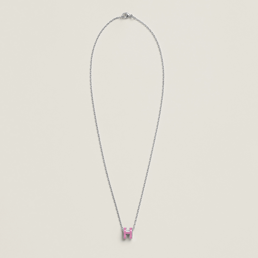 COLLIER PENDENTIF HERMES ROSE BEBE WHITE GOLD