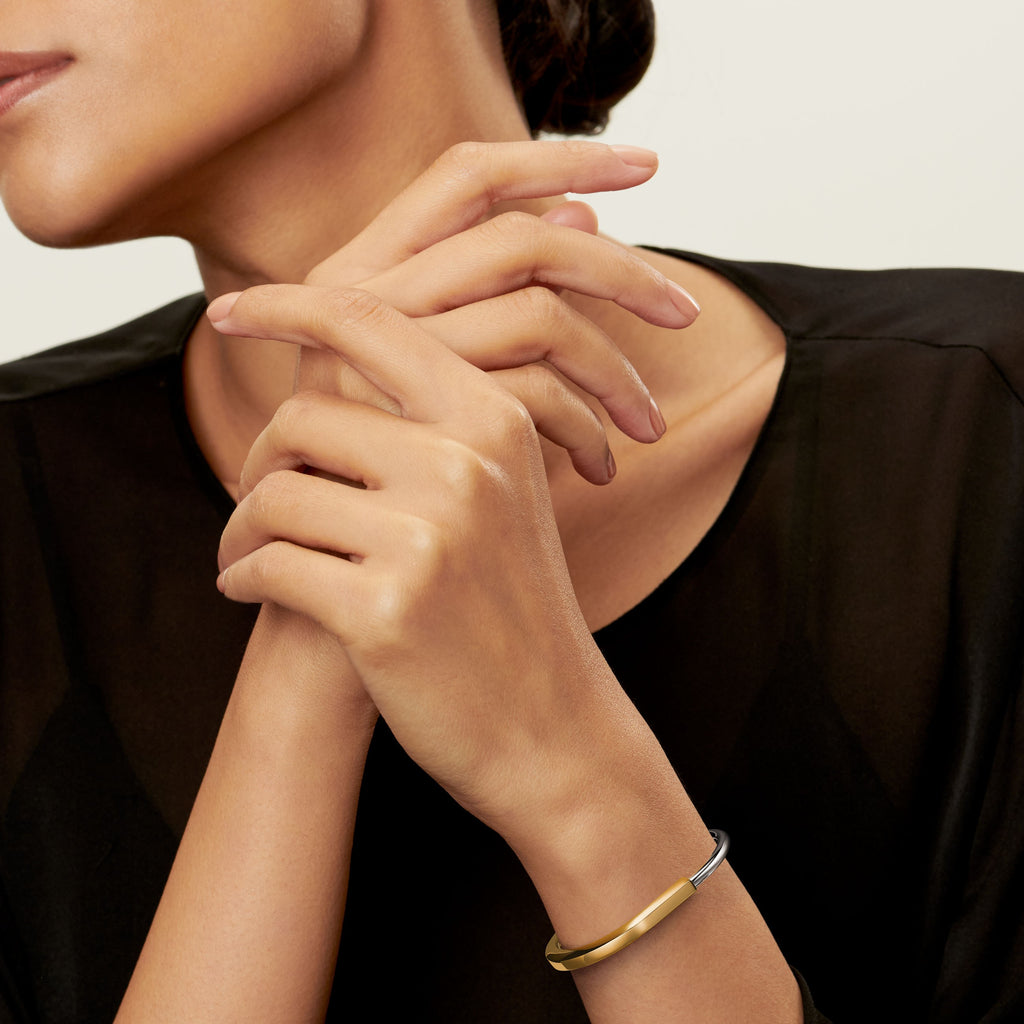 BRACELET TIFFANY & CO LOCK WHITE GOLD ET GOLD
