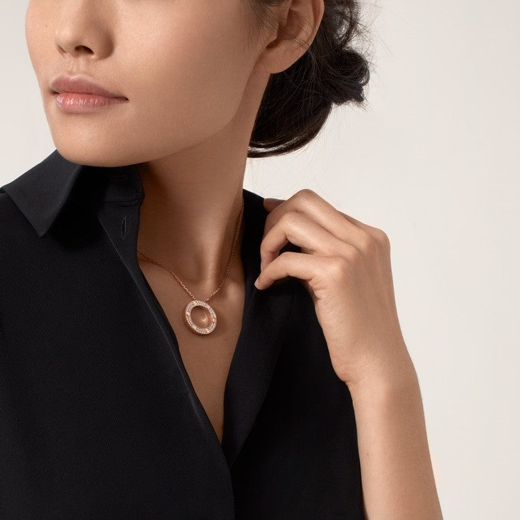 COLLIER CARTIER PENDENTIF LOVE PAVÉ ROSE GOLD