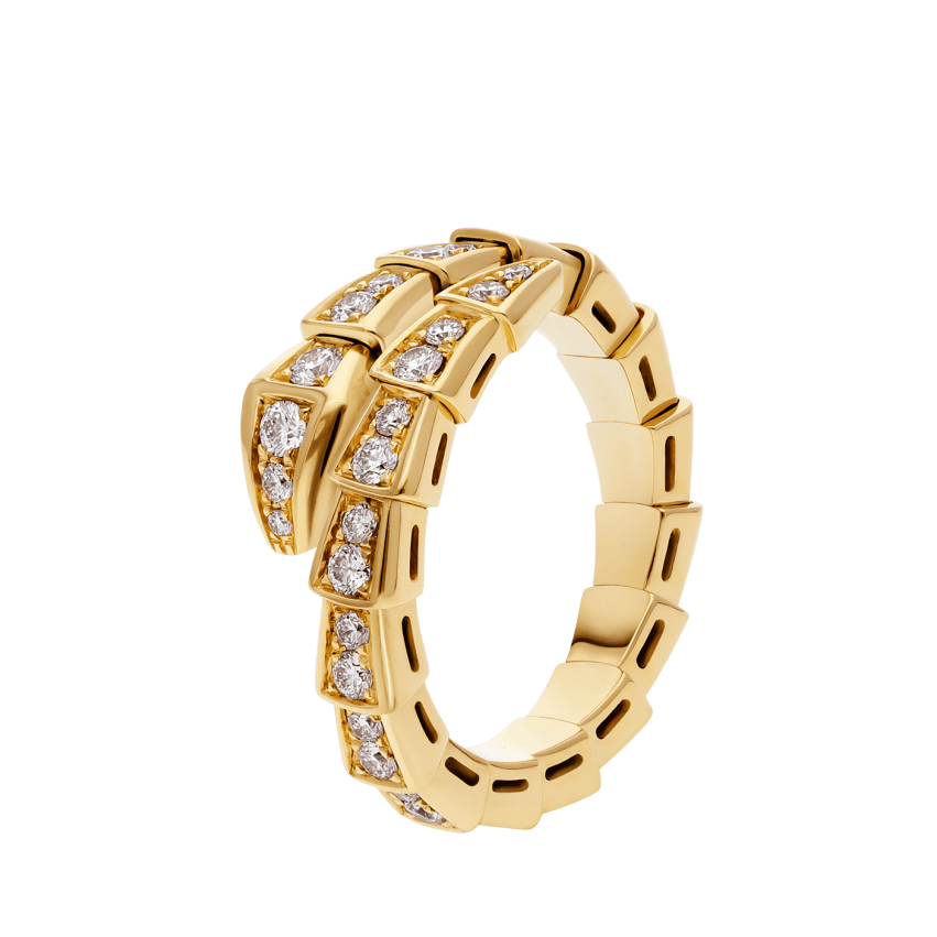 BAGUE BVLGARI SERPENTI VIPER DIAMANTS GOLD