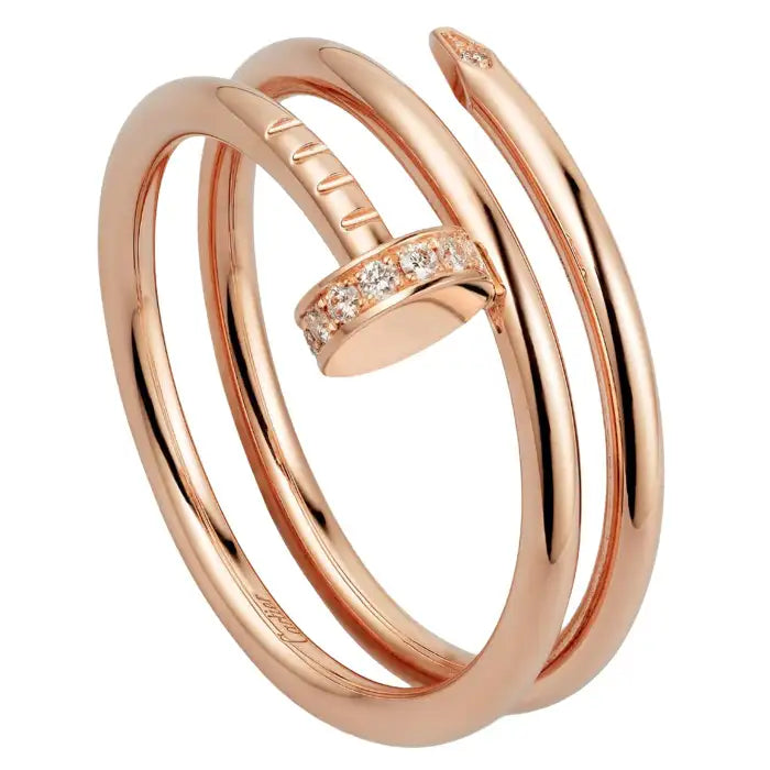 BAGUE CARTIER CLOU DOUBLE TOURS DIAMANTS ROSE GOLD
