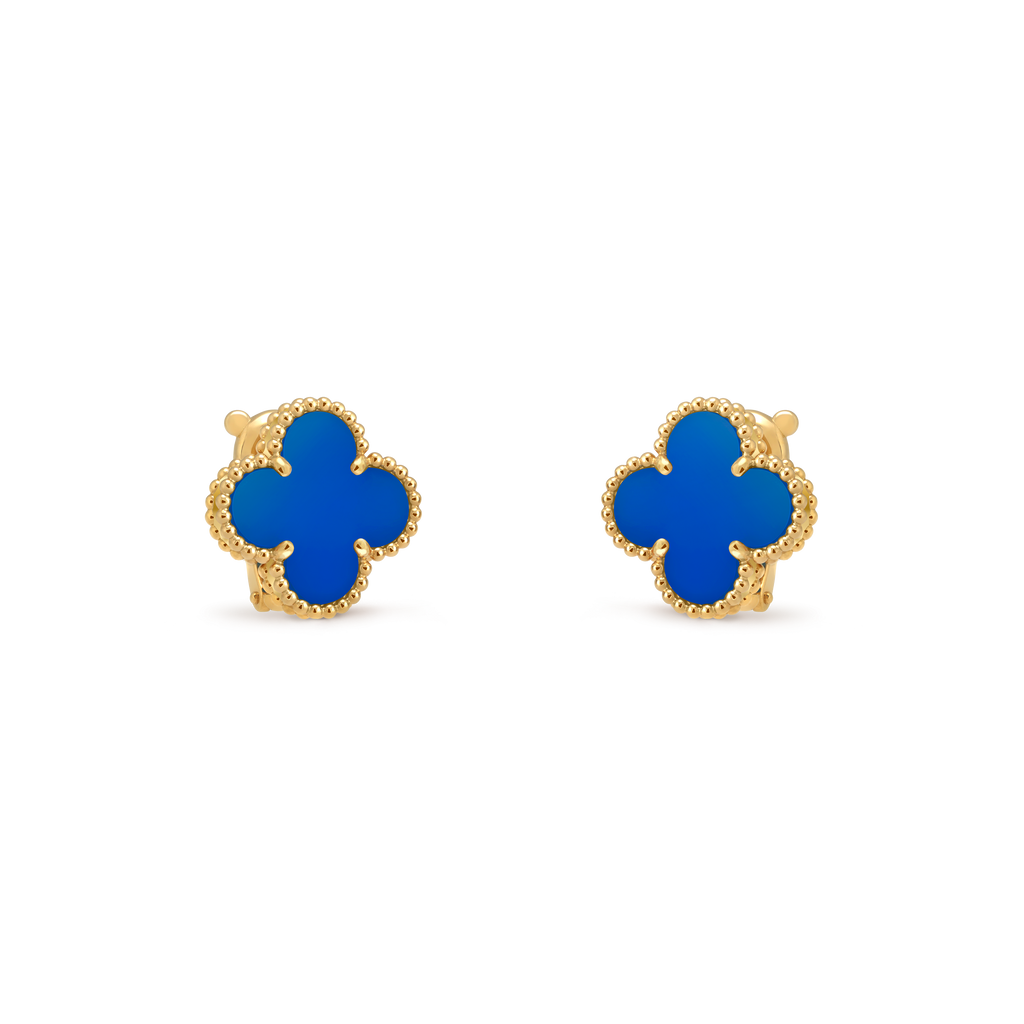 BOUCLE VAN CLEEF VINTAGE ALHAMBRA BLEU CIEL