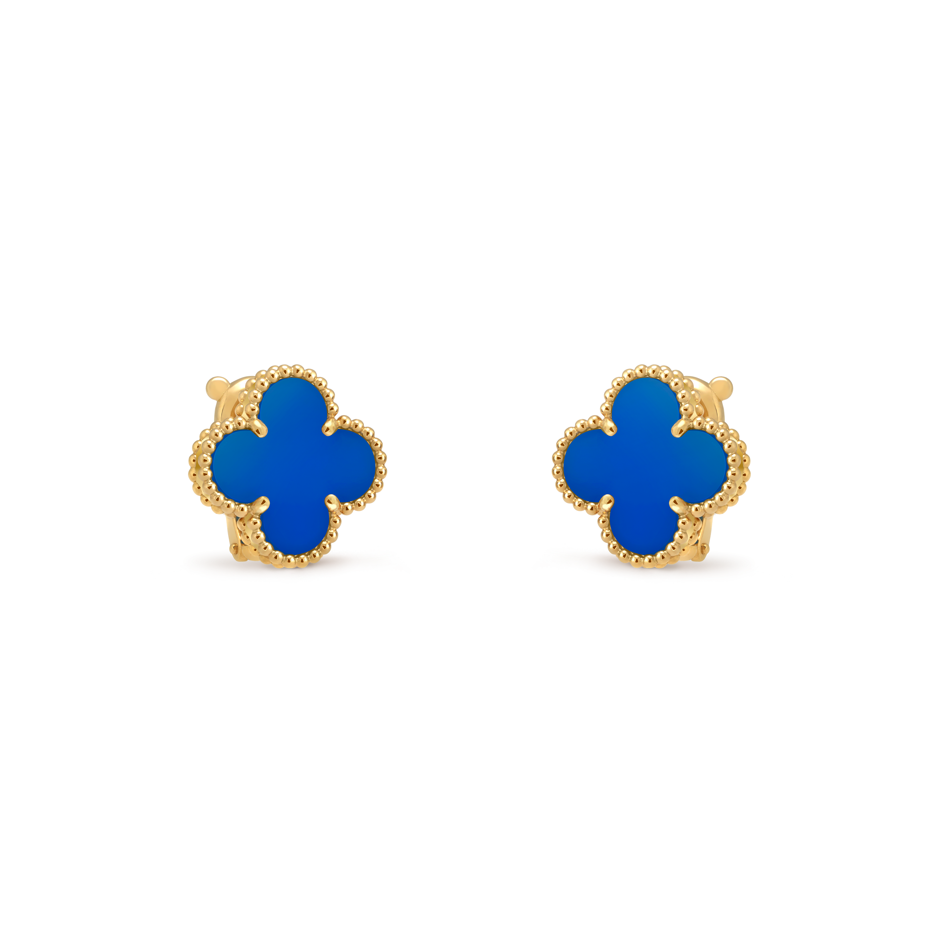 BOUCLE VAN CLEEF VINTAGE ALHAMBRA BLEU CIEL