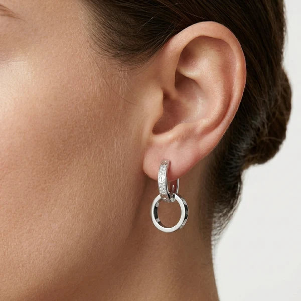 Boucles d'oreilles AV Amour Multiware – Petit modèle (Or blanc)
