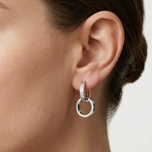 Boucles d'oreilles AV Amour Multiware – Petit modèle (Or blanc)