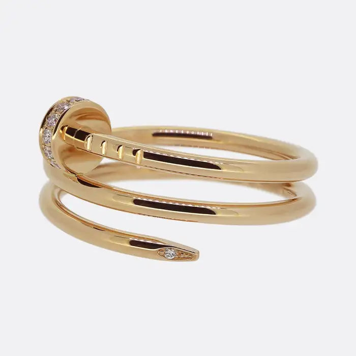 BAGUE CARTIER CLOU DOUBLE TOURS DIAMANTS GOLD