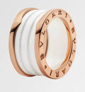 BAGUE BVLGARI B.ZERO1 CERAMIC BLANC ROSE GOLD