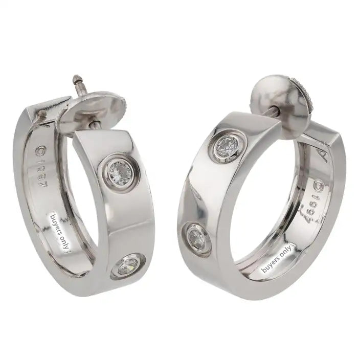 BOUCLE CARTIER LOVE CRÉEOLES PETIT MODÉLE DEUX DIAMONDS WHITE GOLD