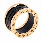 BAGUE BVLGARI B.ZERO1 CERAMIC NOIR GOLD