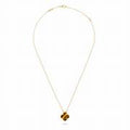 COLLIER PENDENTIF VINATGE ALHAMBRA MARRON TIGER EYE