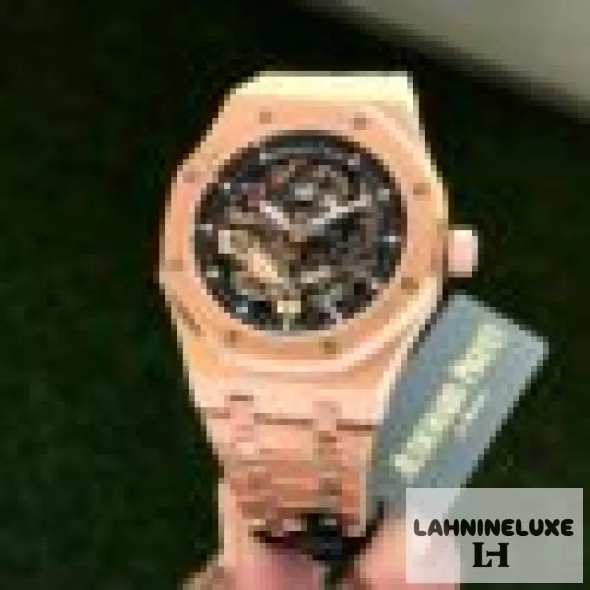 Audemars Piguet Royal Oak Rose Double Balance Wheel Openwork Skeleton Dial Automatic