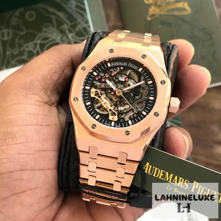 Audemars Piguet Royal Oak Rose Double Balance Wheel Openwork Skeleton Dial Automatic