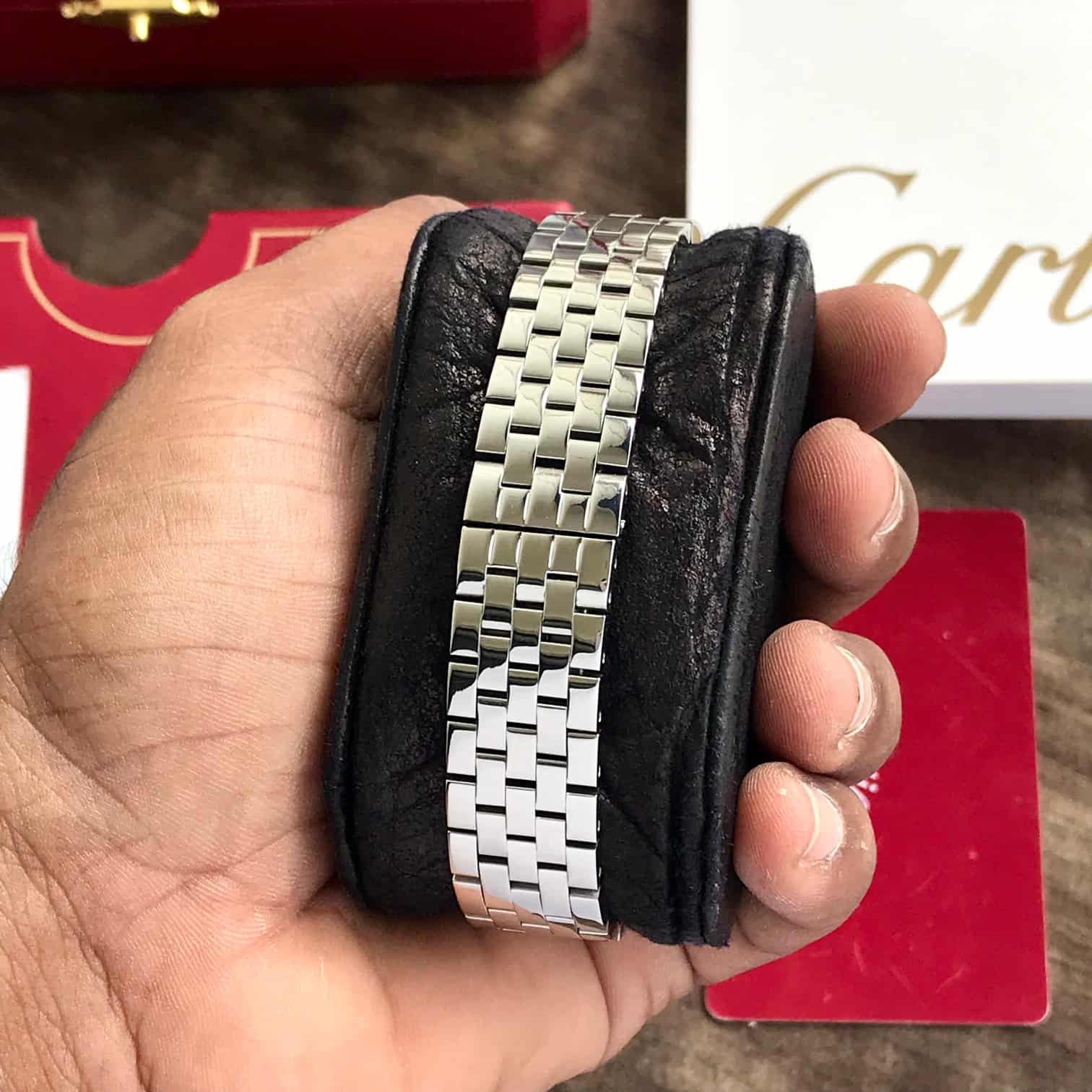 Cartier De Panthere Silver White Dial Premium