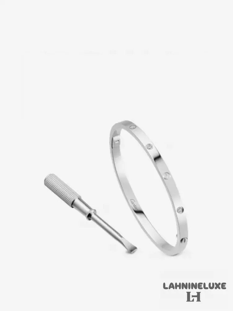 BRACELET CARTIER LOVE WHITE GOLD 4 DIAMONDS
