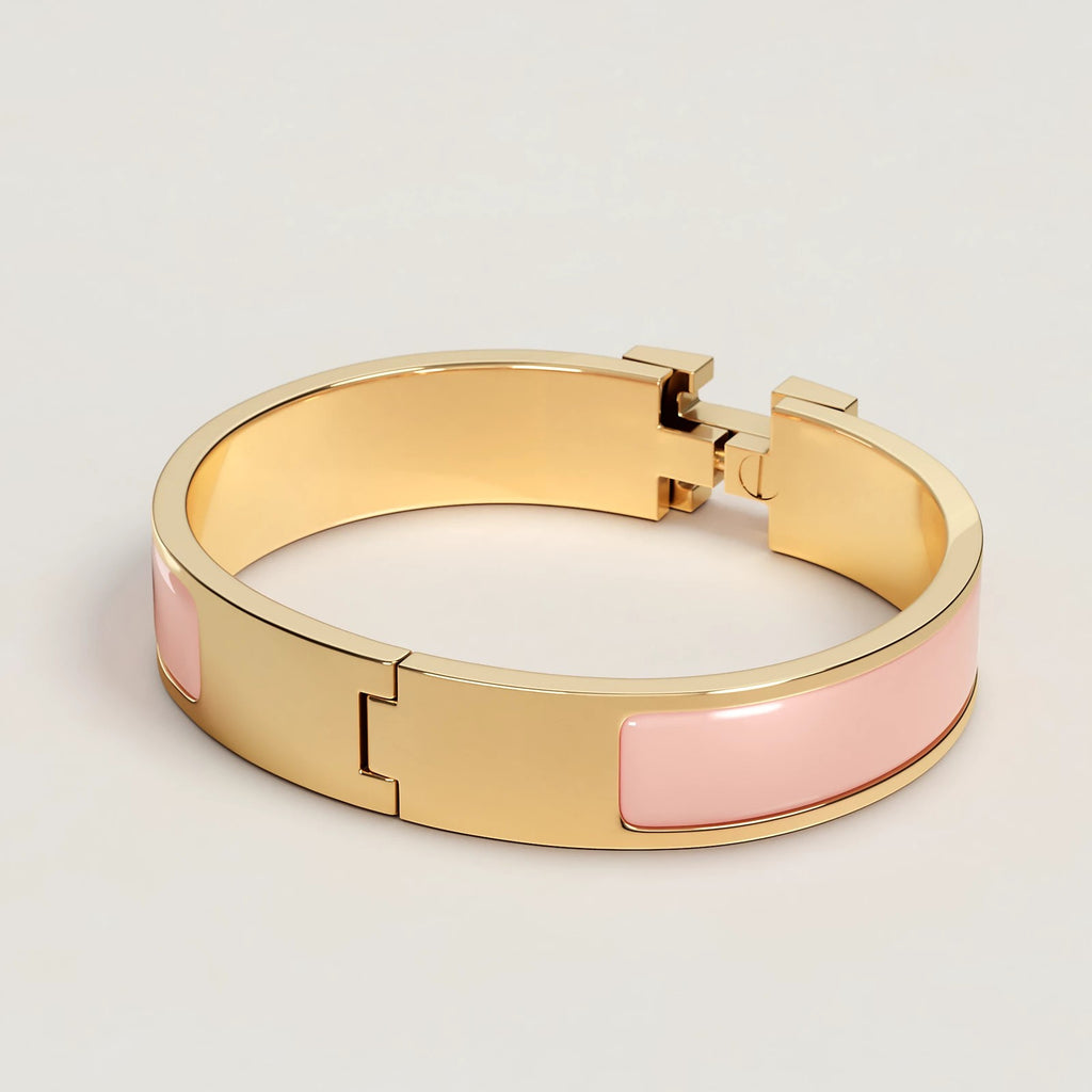 BRACELET HERMES CLIC H ROSE CANDEUR DOREE