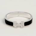 BRACELET HERMES CLIC H NOIR ARGENTE