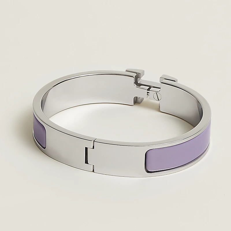 BRACELET HERMES CLIC H LILAS ARGENTE