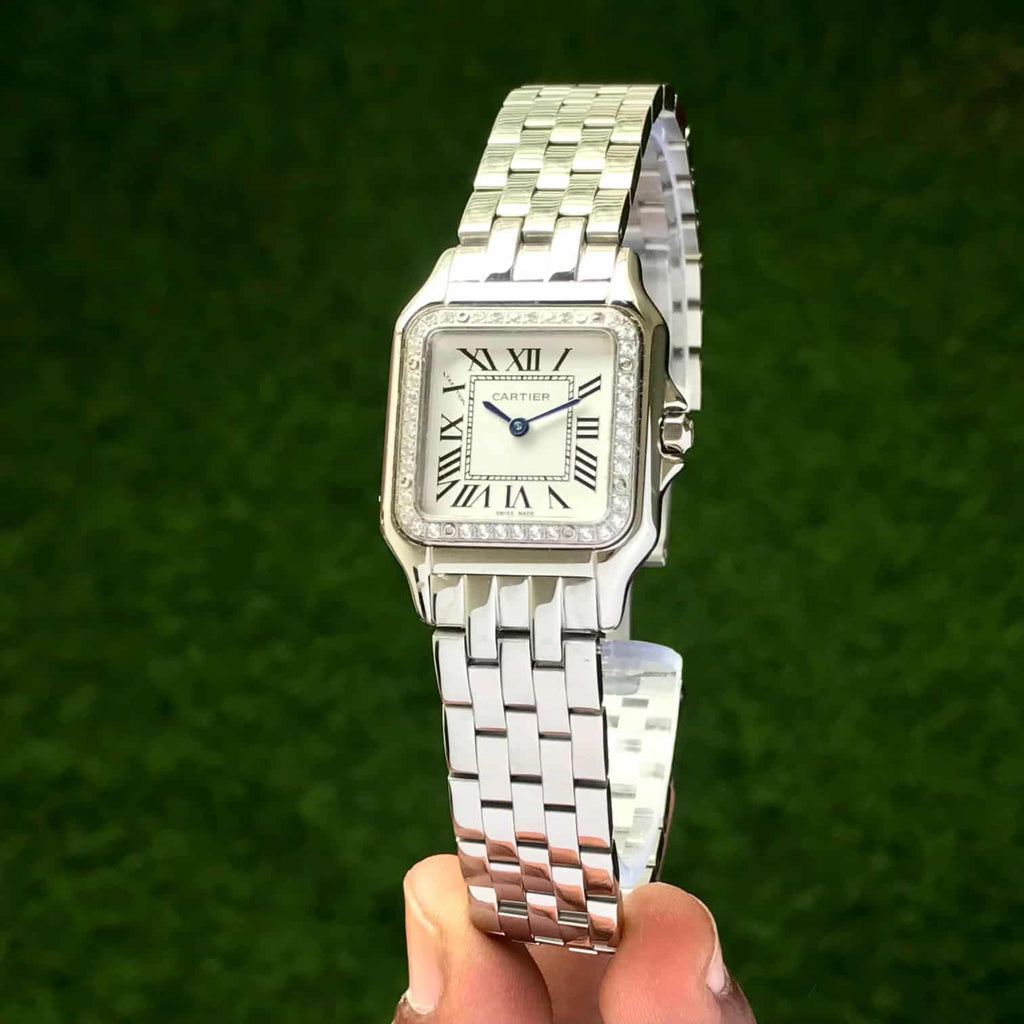 Cartier De Panthere Silver White Dial Premium