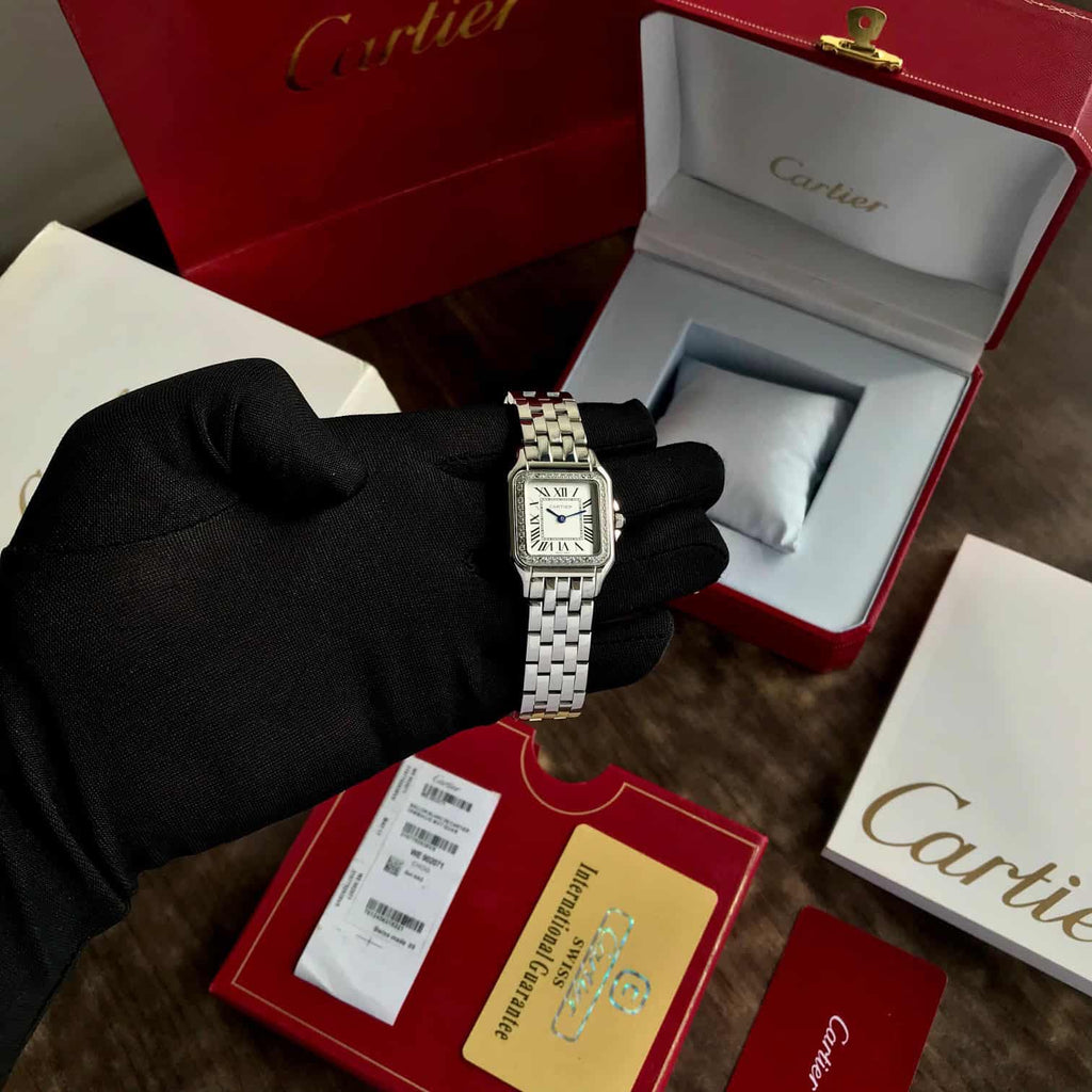 Cartier De Panthere Silver White Dial Premium