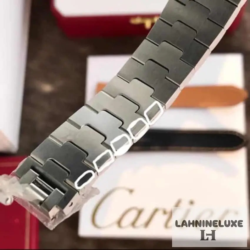 Cartier Santos De Silver Brown Swiss ETA Movement Automatic
