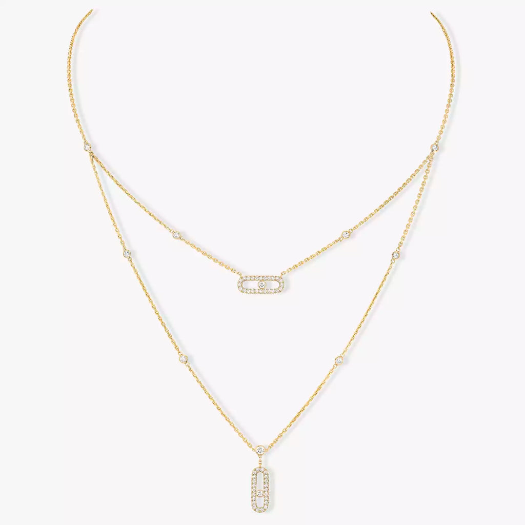 COLLIER MESSIKA MOVE UNO 2 ROWS PAVÉ GOLD