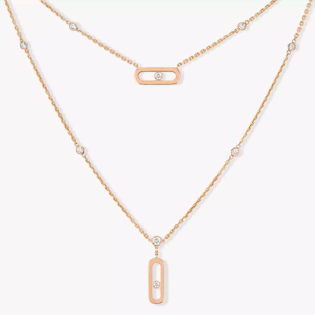 COLLIER MESSIKA MOVE UNO 2 RANGS ROSE GOLD
