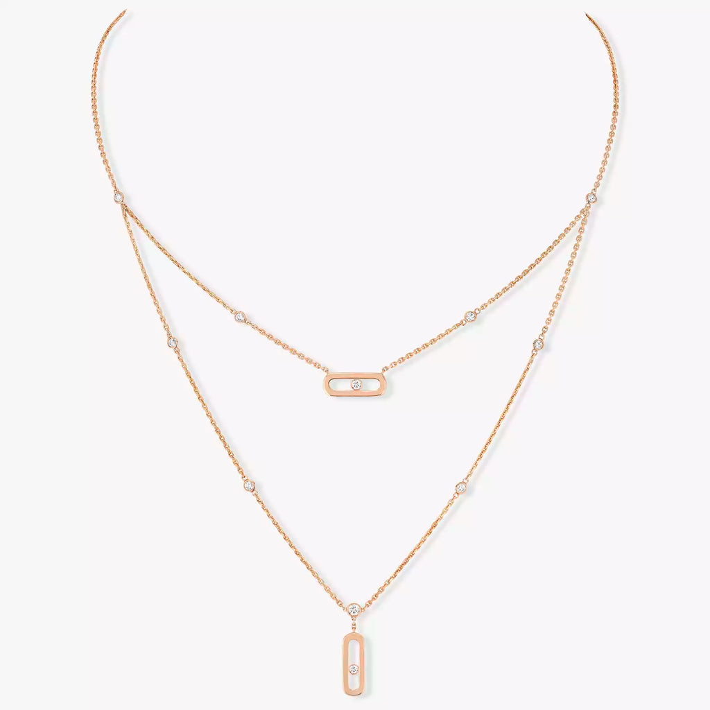 COLLIER MESSIKA MOVE UNO 2 RANGS ROSE GOLD