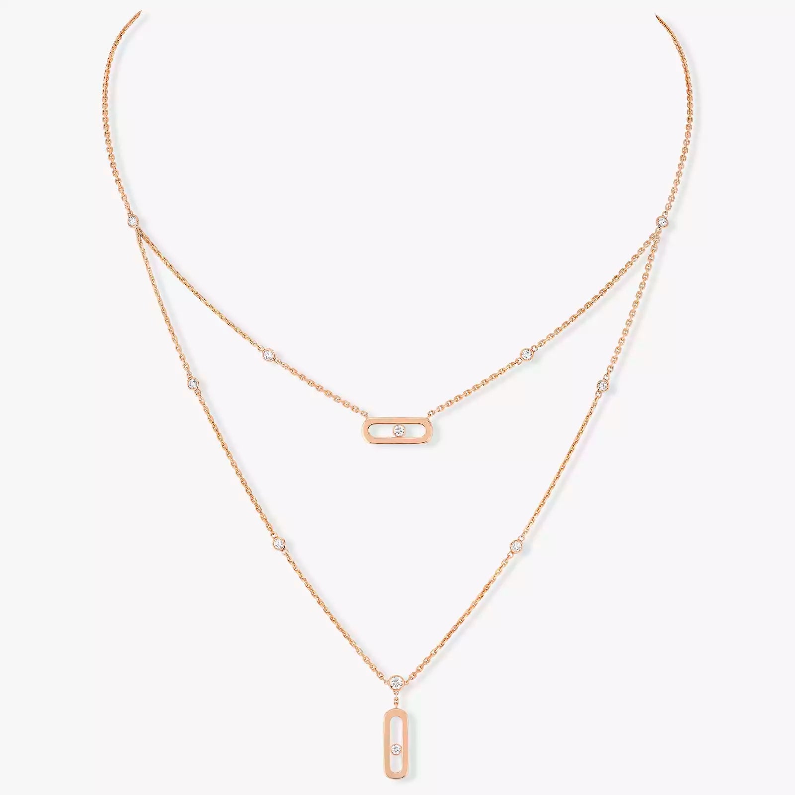 COLLIER MESSIKA MOVE UNO 2 RANGS ROSE GOLD