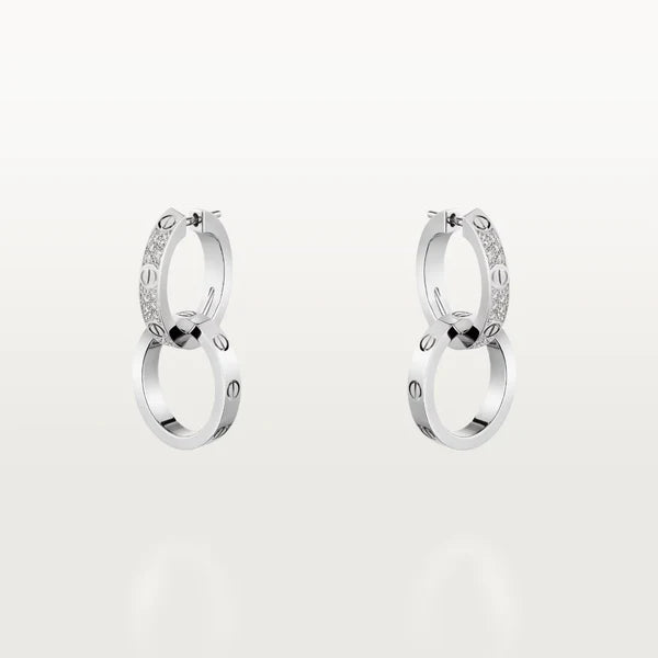 Boucles d'oreilles AV Amour Multiware – Petit modèle (Or blanc)