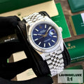 Date Just 41 Blue Motif Index Dial Fluted Bezel Jubilee Stainless Steel & Japanese Master Quality