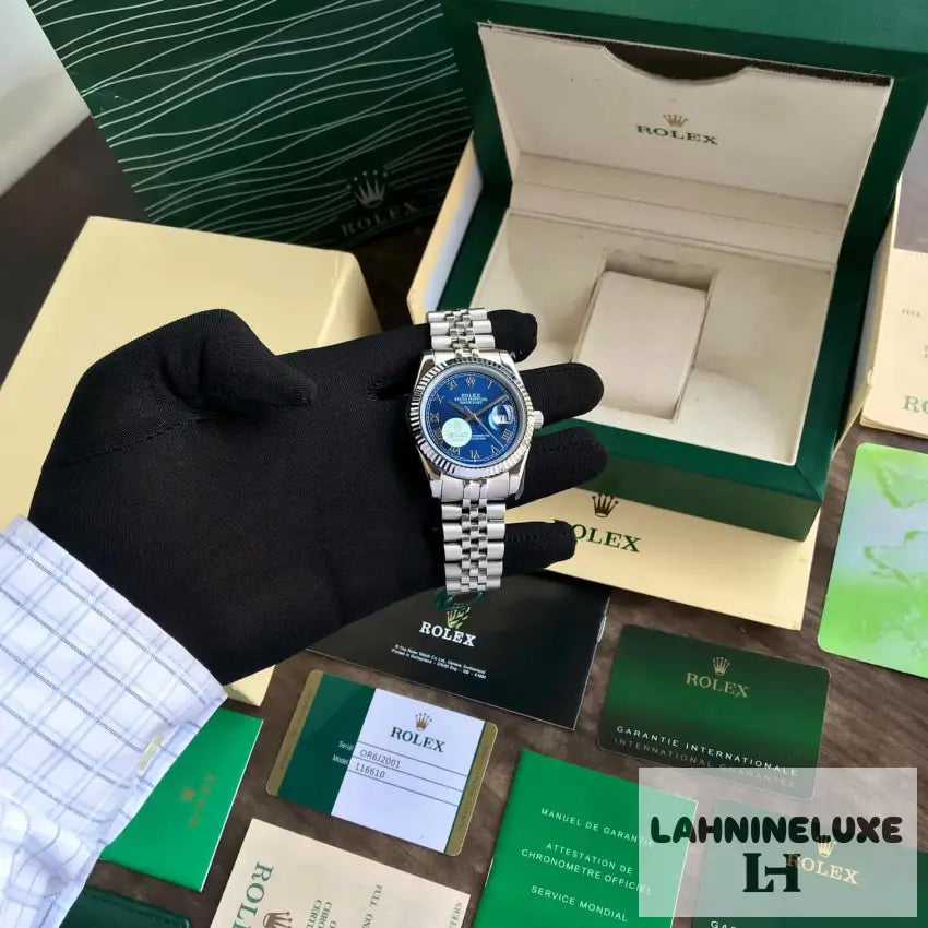 Date Just 41 Blue Roman Numeral Dial