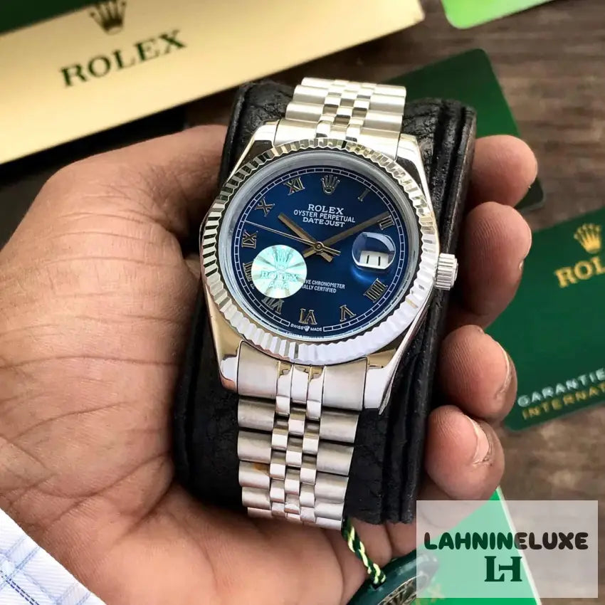 Date Just 41 Blue Roman Numeral Dial