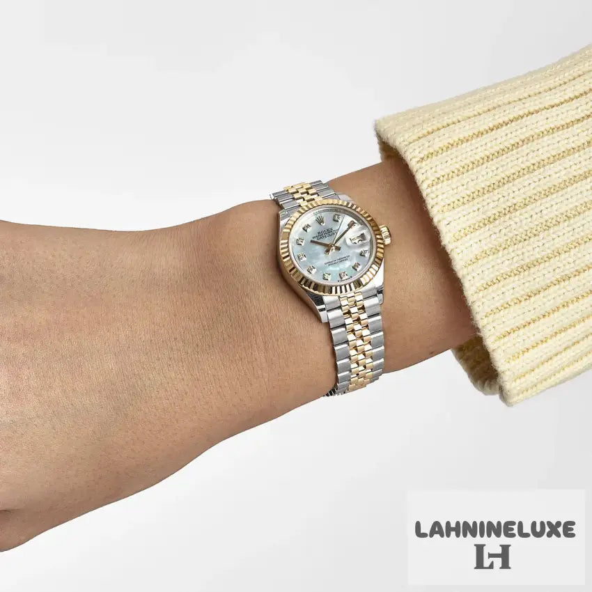 Datejust 28 279173 ’Ladies’ Stainless Steel Yellow Gold Mother of Pearl Diamond Dial Jubilee