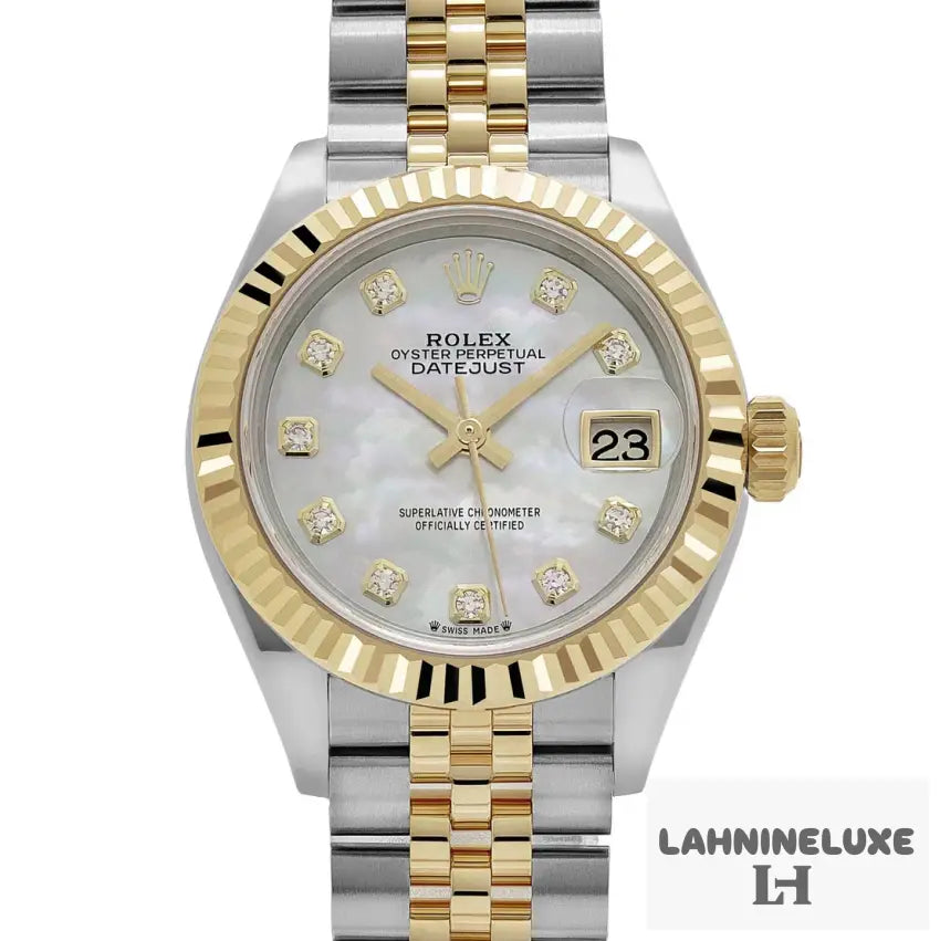 Datejust 28 279173 ’Ladies’ Stainless Steel Yellow Gold Mother of Pearl Diamond Dial Jubilee