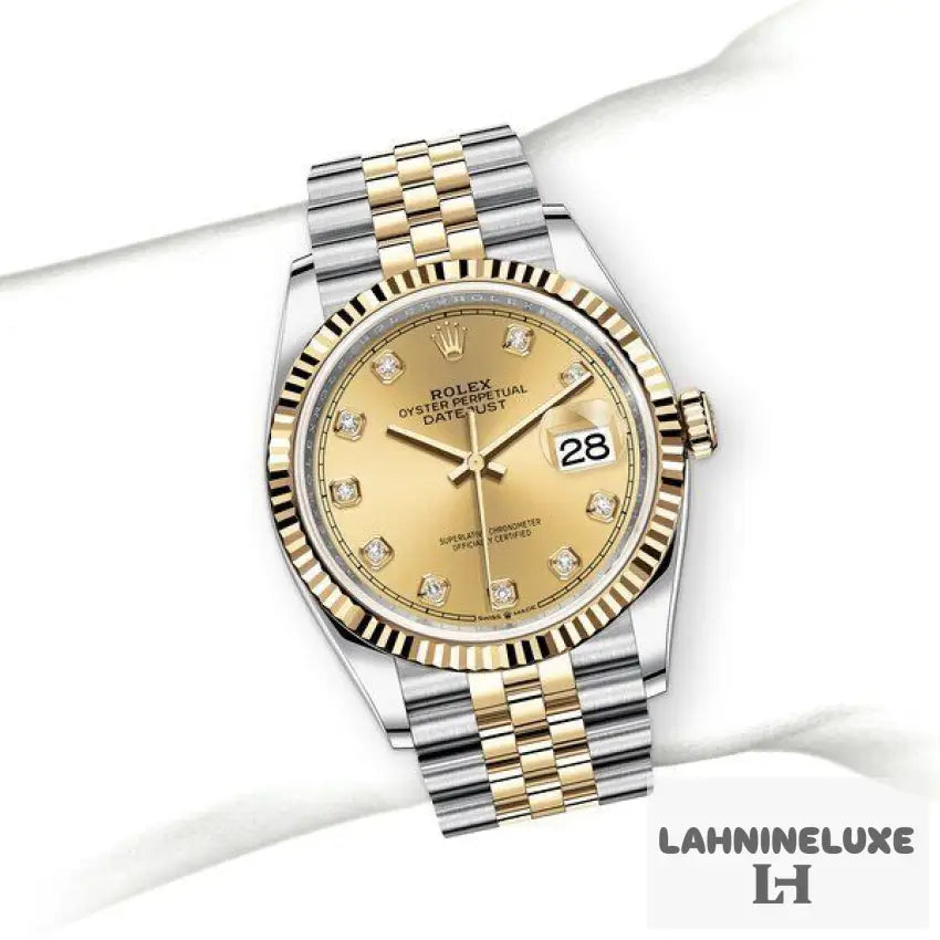 DATEJUST GRIS/JAUNE SERTI