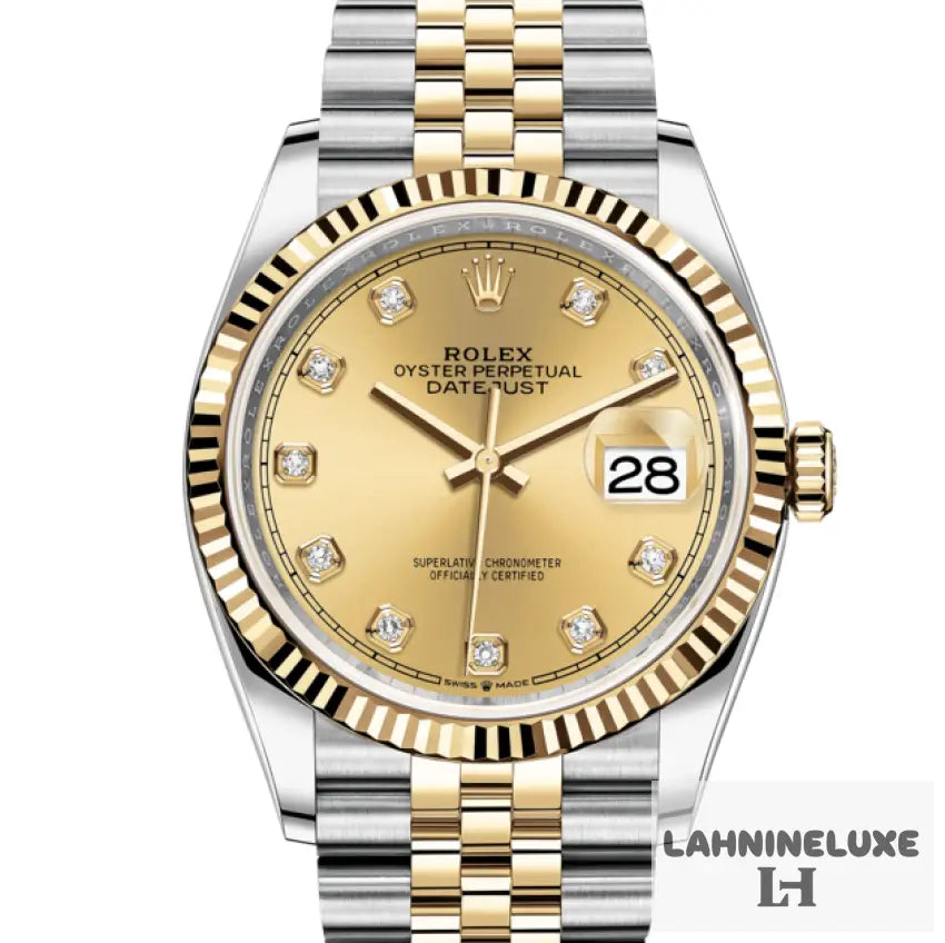 DATEJUST GRIS/JAUNE SERTI