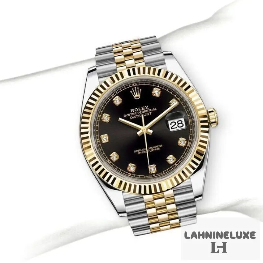 DATEJUST JAUNE/NOIR SERTI