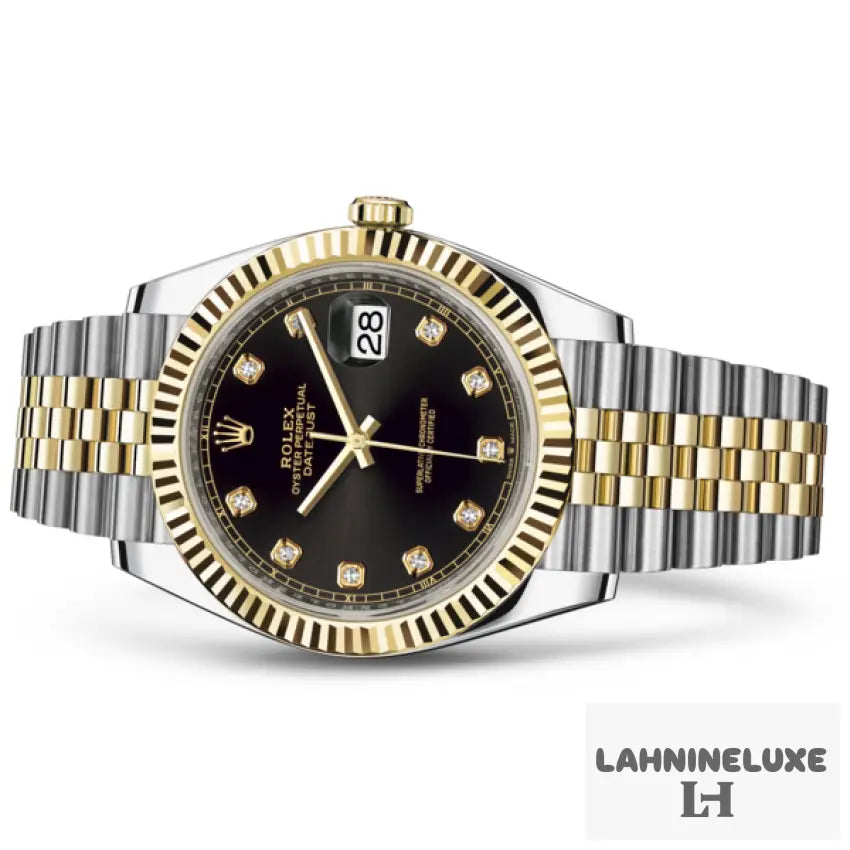 DATEJUST JAUNE/NOIR SERTI