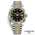 DATEJUST JAUNE/NOIR SERTI