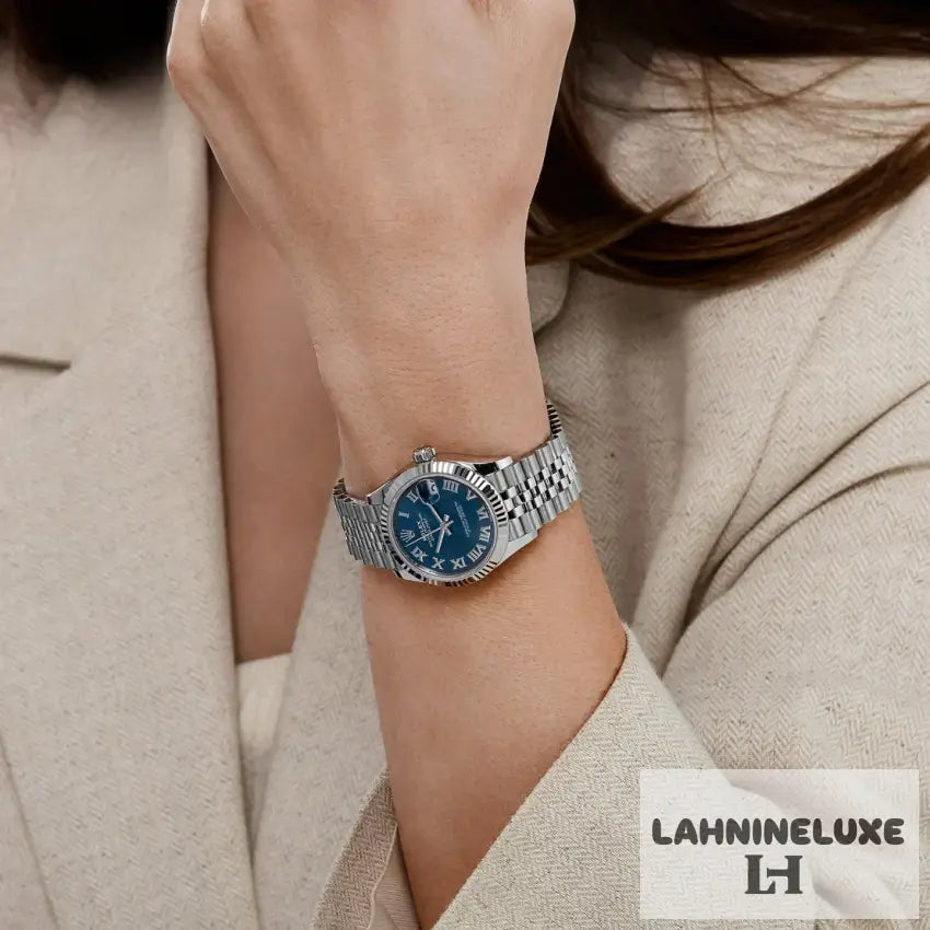 Datejust’Ladies’ Stainless Steel Blue Roman Numerals Dial