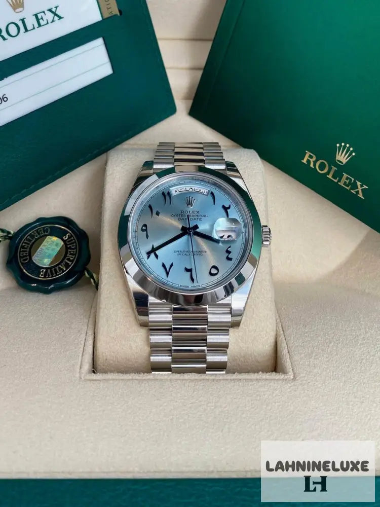 Day-Date 40 – 228206 Platinum Arabic Dial