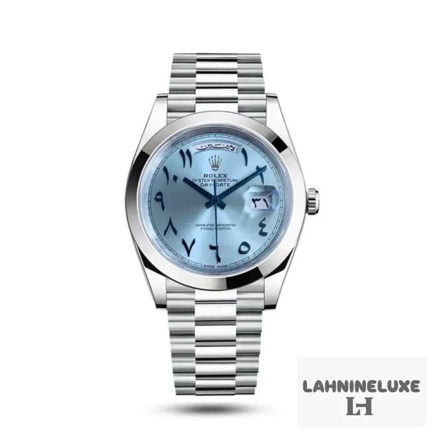 Day-Date 40 Platinum Ice Blue Dial – Arabic Eastern Numerals