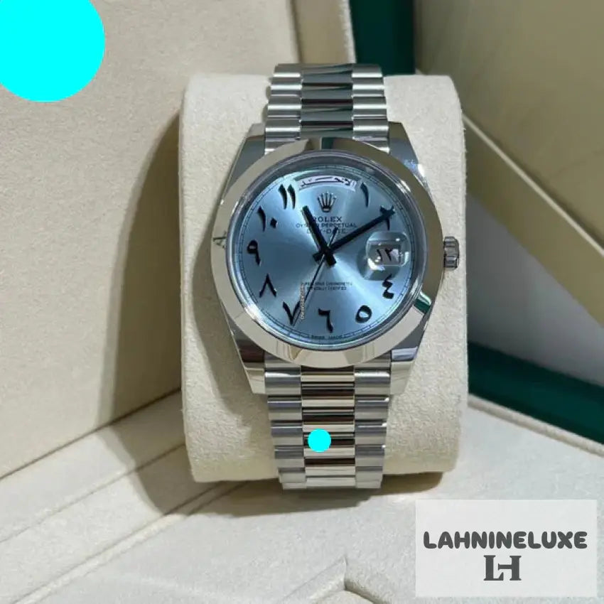 Day-Date 40 Platinum Ice Blue Dial – Arabic Eastern Numerals