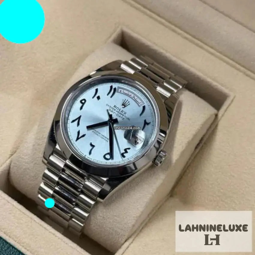 Day-Date 40 Platinum Ice Blue Dial – Arabic Eastern Numerals