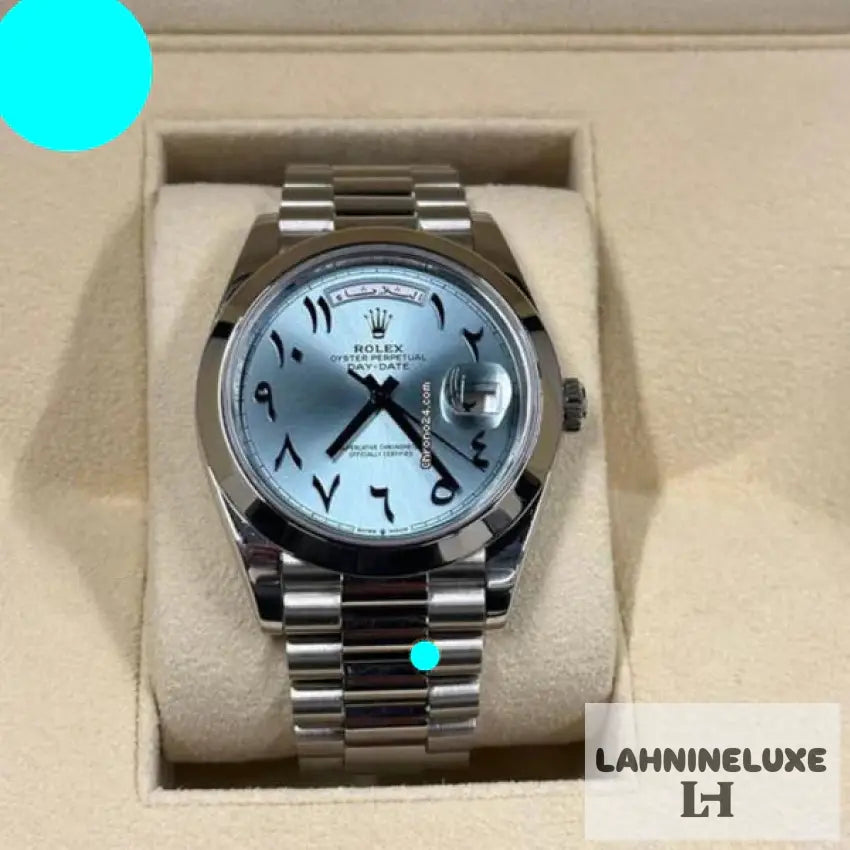 Day-Date 40 Platinum Ice Blue Dial – Arabic Eastern Numerals