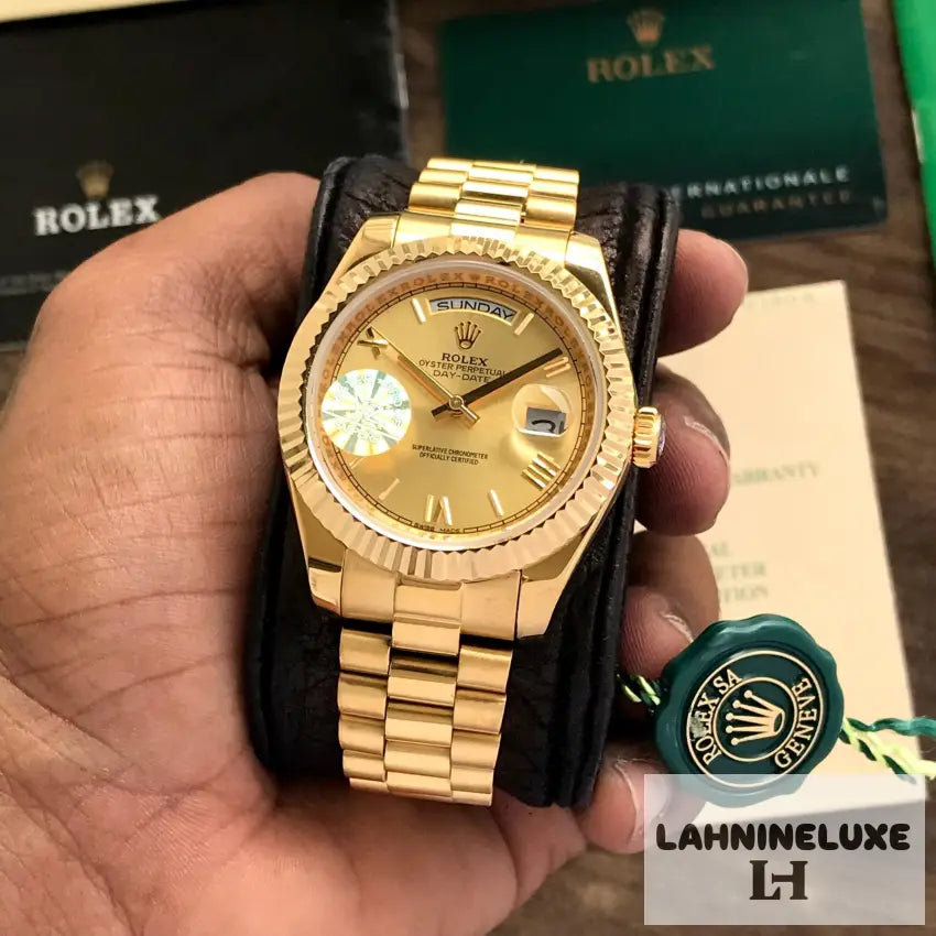 Day Date 41 Gold Tone Gold Dial Japanese Automatic Mens Watch
