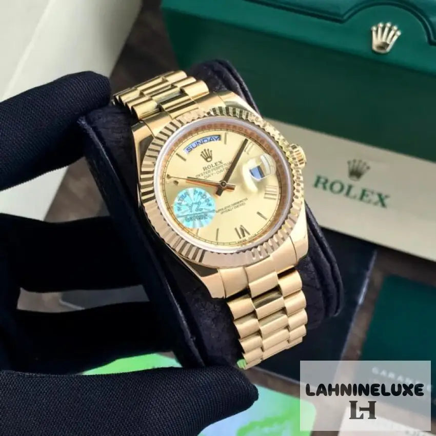 Day Date 41 Gold Tone Gold Dial Japanese Automatic Mens Watch